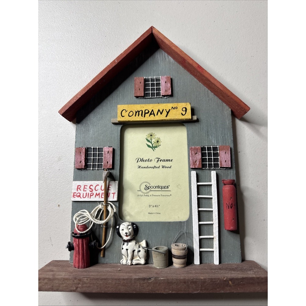 Spoontiques Fire House Company # 9 Photo Frame for 3" x 4.5" Photo